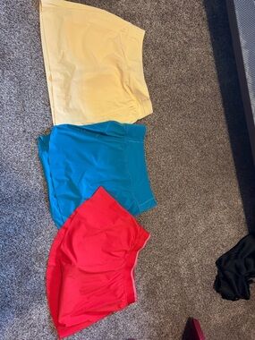 Athleta Athletic Skorts - Yellow, Teal, Red